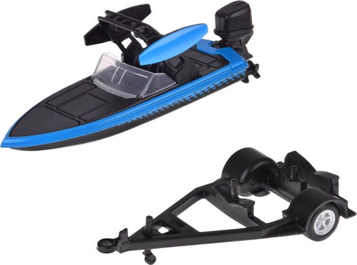 Remorque avec bateau à moteur pour scènes d’action