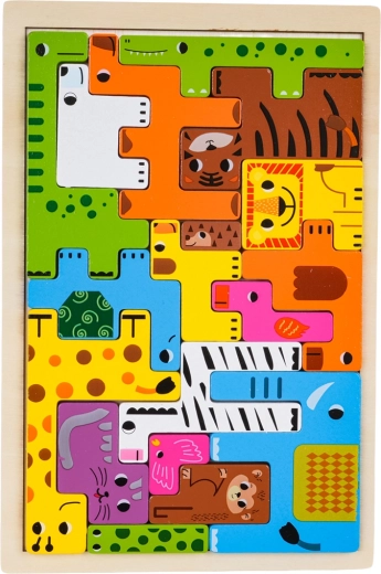 Holz-Puzzleset mit Tieren für Kinder