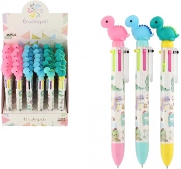 Sechsfarbiger Stift mit Dinosauriermotiv