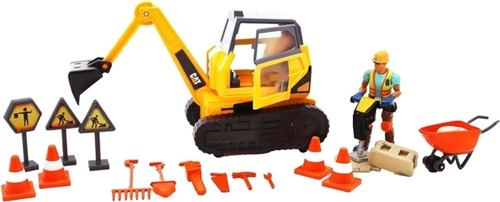 Figurine d’ouvrier et nombreux accessoires
