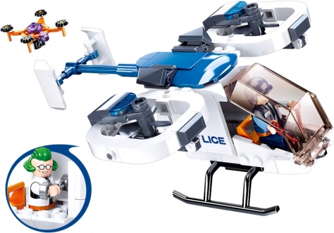 Sluban politiehelikopter met drone – bouwset