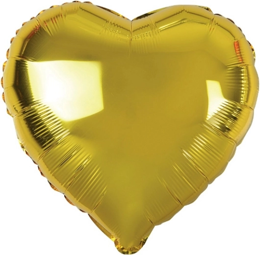 Gouden hartvormige foliebal van 46 cm