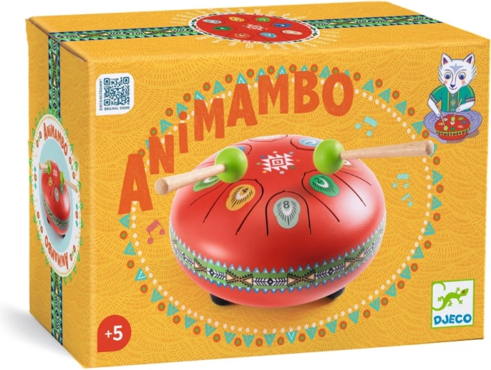 Djeco Animambo rode tongtrommel met bladmuziek
