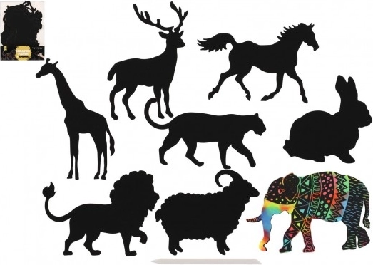 Krasplaatjes van dieren - regenboog 8 stuks