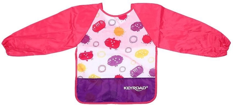 Keyroad kids’ art apron with sleeves, pink