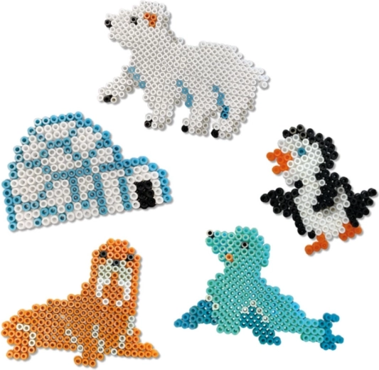 Arctic animals made from Beedz beads