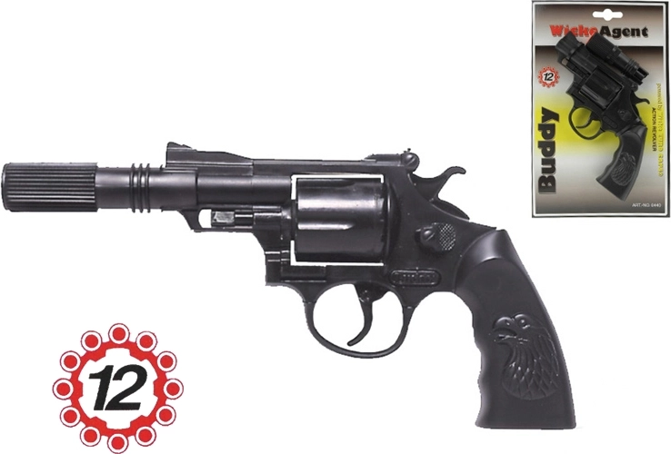 Cap gun with silencer 23 cm, 8-shot