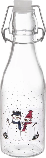 Glass bottle with clip-top closure Snowman 0.29 l