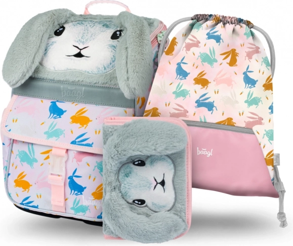 School set BAAGL Zippy Bunny – briefcase, pencil case and drawstring bag