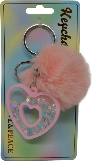 Pink heart-shaped keychain