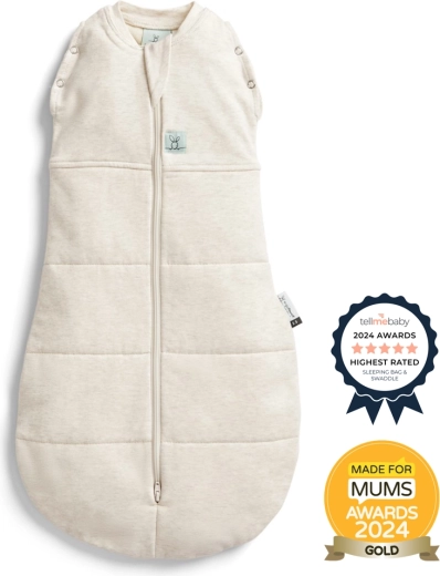 ErgoPouch Cocoon emmaillotage et gigoteuse 2-en-1 Oatmeal Marle 2,5 TOG (6–12 mois)