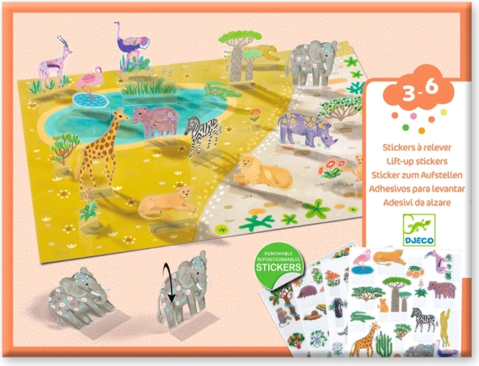 Djeco autocollants repositionnables animaux