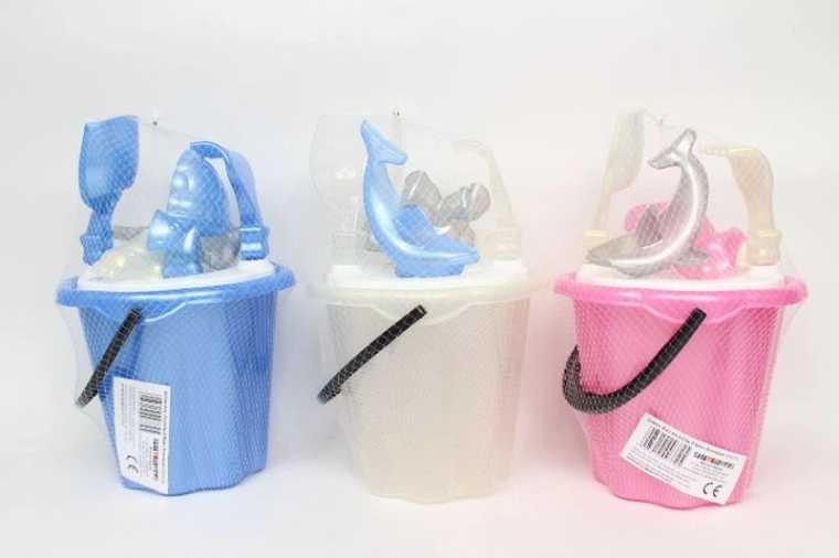 Large sand play set with bucket, sieve and molds