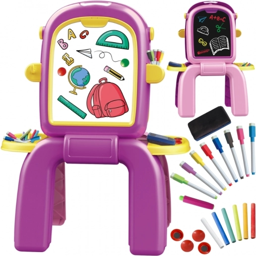 WOOPIE dubbele kinder tekenbord 2-in-1 met accessoires