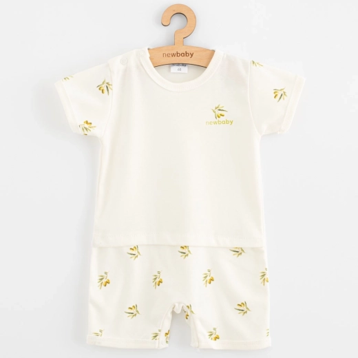 Combinaison d’été pour bébé en coton biologique NEW BABY Olives