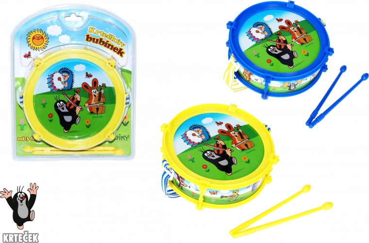 Little Mole – plastic drum 20 cm with 2 drumsticks