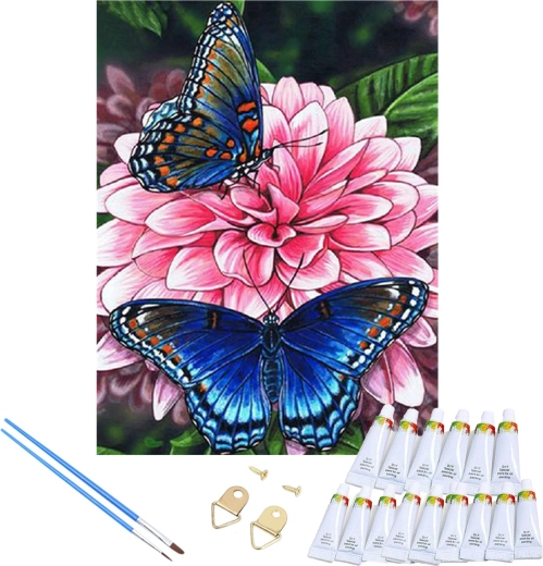 Vlinderschilderij klaar om op te hangen