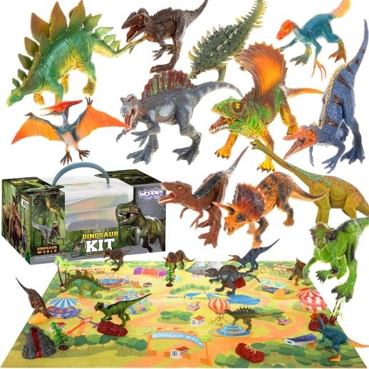 Grand set de dinosaures XXL avec tapis de jeu Monde préhistorique WOOPIE
