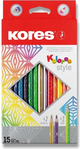 Crayons de couleur triangulaires Kolores Style 15 pcs