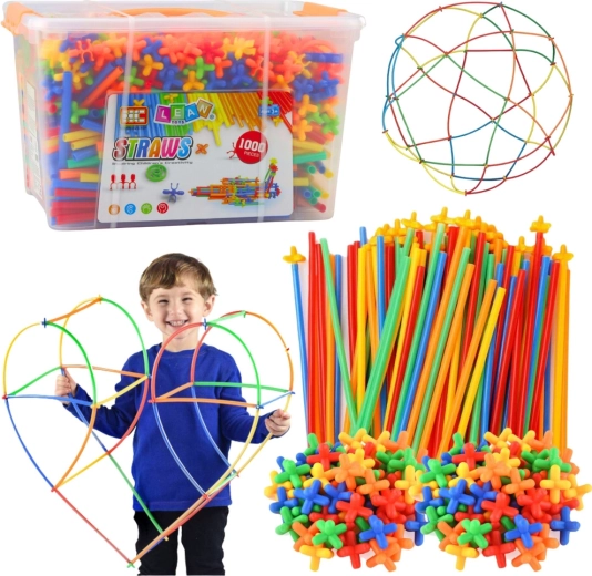 Construction building set straws STRAWS, 1000 pieces in a case
