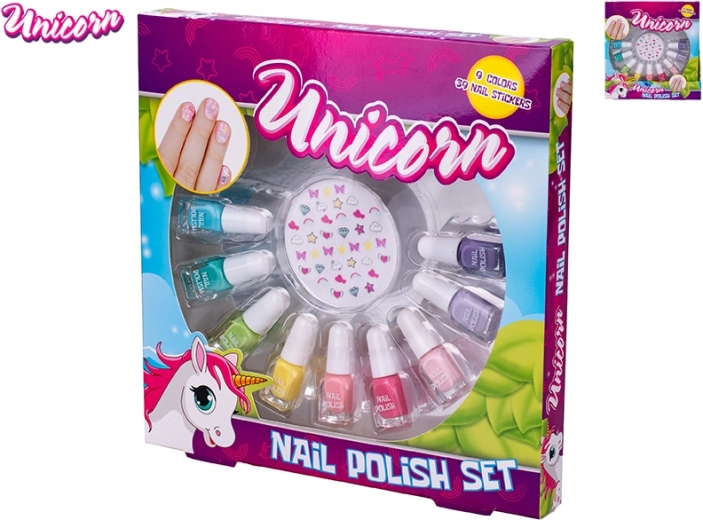 Unicorn kids' nail polish set with stickers