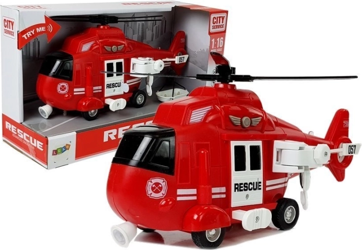 Rescue Helicopter Fire Brigade 1:16 with Hook, Sounds, and Lights