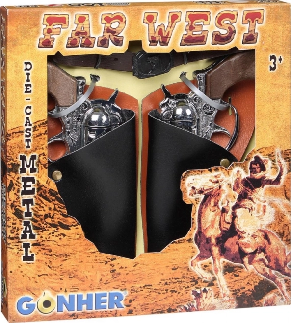 Cowboyset 2 revolvers en riem Gonher