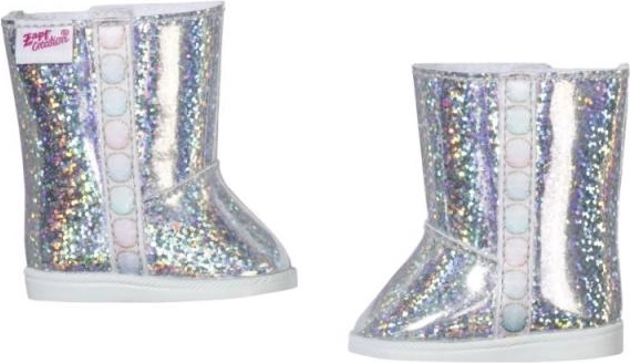 Bottes d’hiver argentées BABY born pour poupée 43 cm