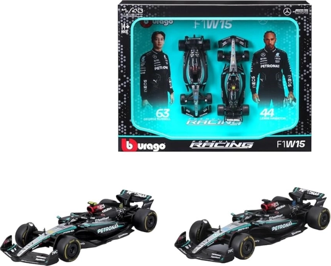 Bburago Racing Set 1:43 MERCEDES-AMG F1 W15 – Lewis Hamilton and George Russell (2024)