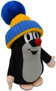 Mole with a blue-yellow beanie