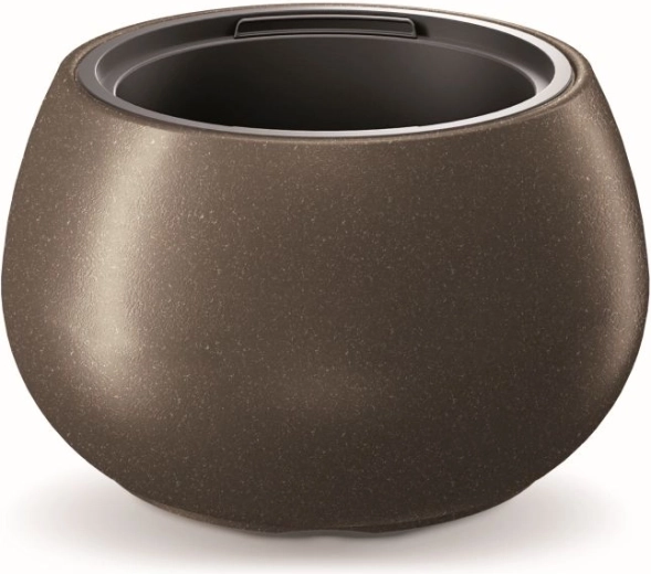 Heos Eco Wood planter with insert 43.6 cm – coffee