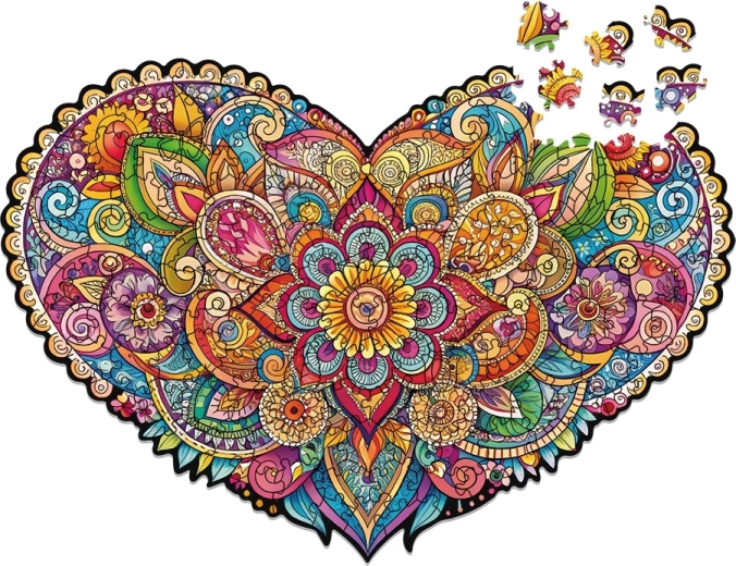 A heart with a mandala motif full of details