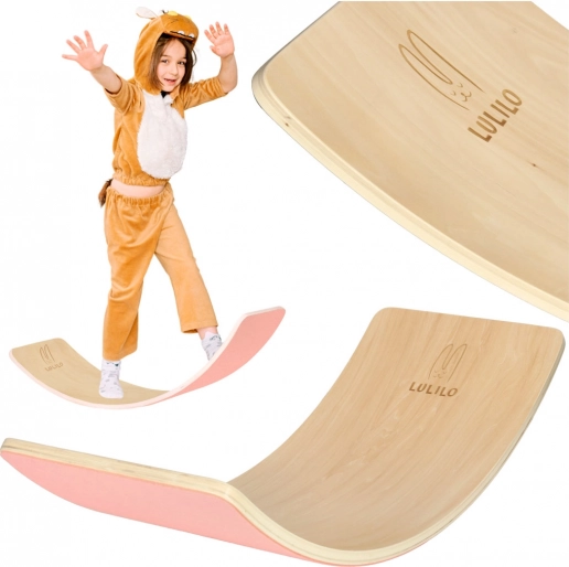 Planche d’équilibre en bois avec feutre Lulilo AJLO – Rose