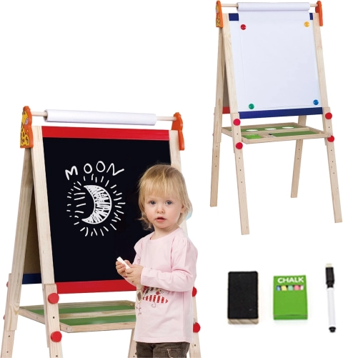Houten dubbelzijdig magnetisch tekenbord Viga