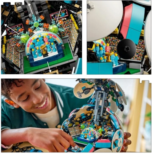 Verborgen miniatuurstadion met feestscène