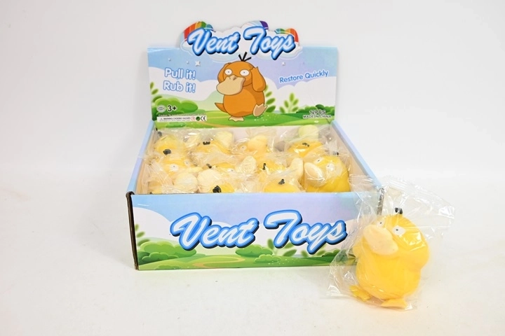 Knijpbare antistress-speeltje eendje (display 12 stuks)