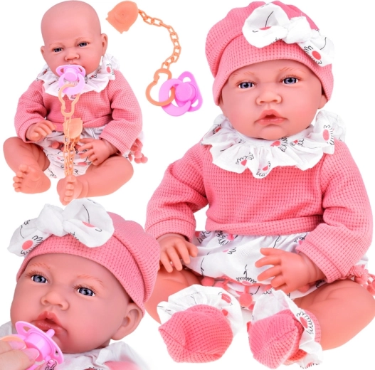 Interactive baby doll 45 cm in a pink outfit