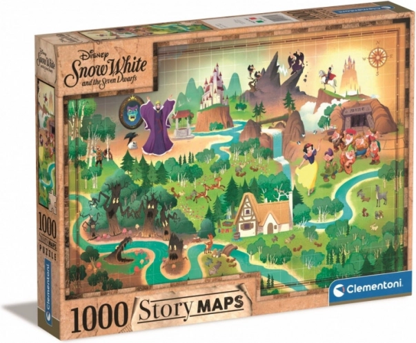 Puzzel 1000 stukjes - Sneeuwwitje Verhaalkaarten van Clementoni