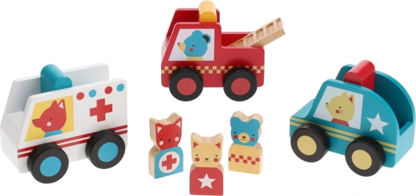 Voitures de secours avec figurines