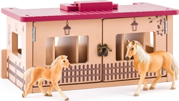 faunica écurie en bois pour chevaux avec 6 boxes