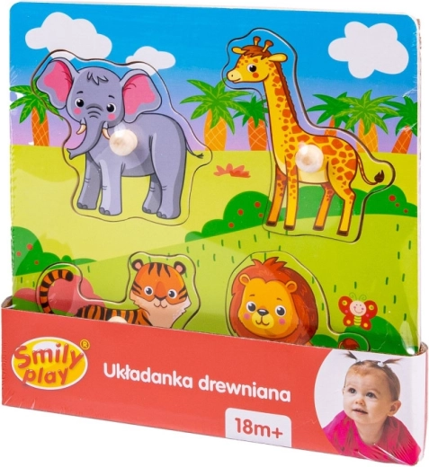 Wooden zoo safari shape sorter