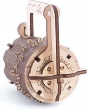 Ugears 3D-puzzel cijfer­slot – mechanische houten bouwset
