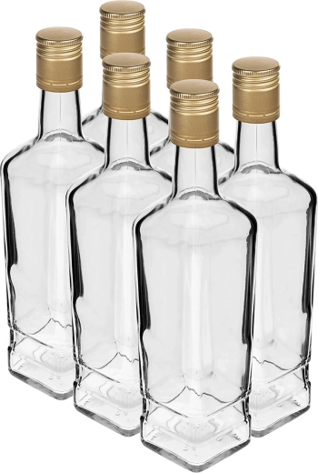Glazen fles Principle 500 ml met schroefdop, 6 stuks