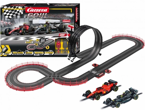 Carrera GO!!! slot car track Racing for Glory 5.3 m with Ferrari and Mercedes F1