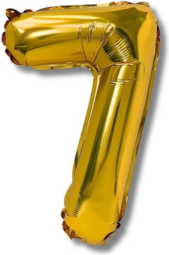 Foil balloon number 7, 40 cm, gold