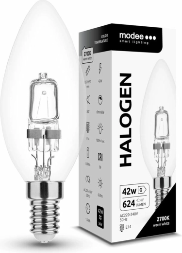 Modee ampoule halogène Candle C35 42 W E14, 624 lm, blanc chaud