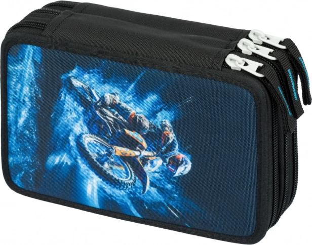 BAAGL School Pencil Case Three-Tier Motorcycle