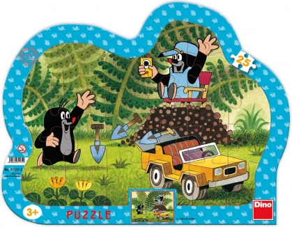 Puzzle Dino Der kleine Maulwurf mit gelbem Auto