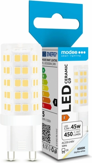 Ampoule LED G9 4,3 W céramique, blanc froid 6000 K – Modee Lighting