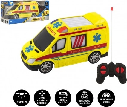 Ambulance RC 27 MHz, 20 cm, avec éclairage